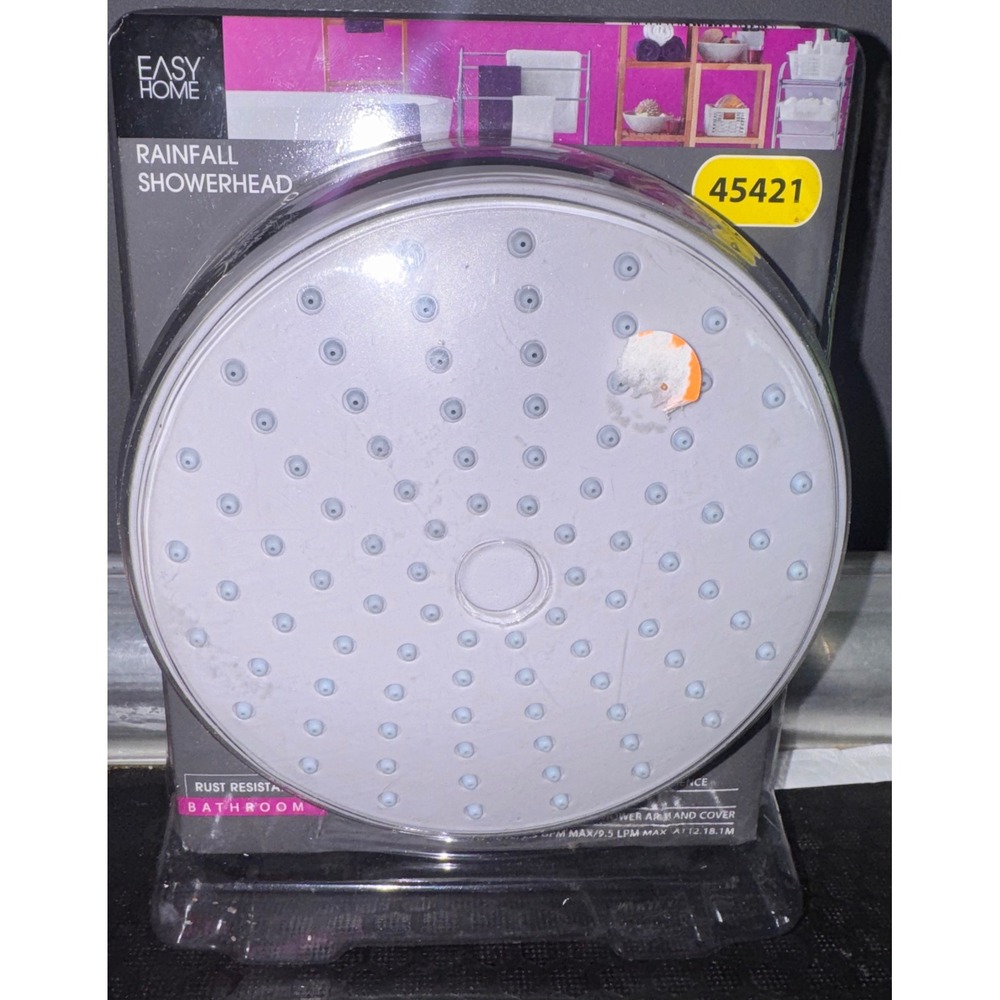 Easy Home Rainfall Showerhead 6" Spray Face Silver Chrome 45421-14 NEW